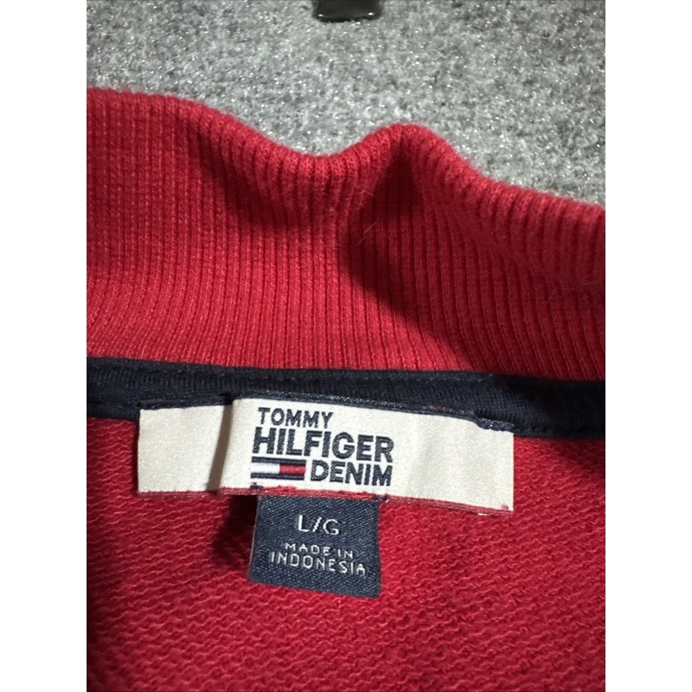 Tommy Hilfiger Womens Size Large Red Soft Long Sleeve Sweatshirt Knit Dress - Picture 2 of 6